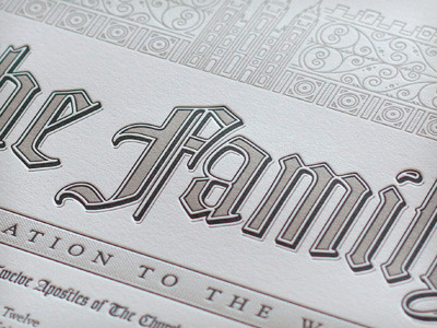 The Family family letterpress print proclamation