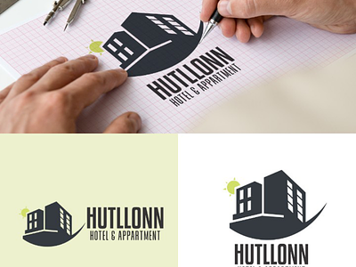 Hutllonn Logo apartment designer drawing hotel illustration logo logodesign logodesigners logos
