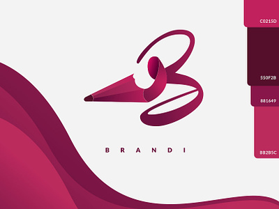 Brandi Logo adobe illustrator brand color design illustration logo pink hair vector