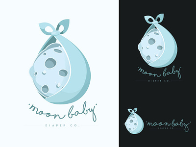 Moon Baby Diaper Co. — Logo Design adobe illustrator baby branding branding design cute design diaper drawing illustration logo vector