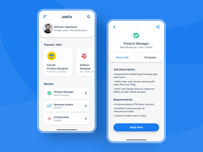 JobCo • Job Finder app application concept find finder job jobs mobile search