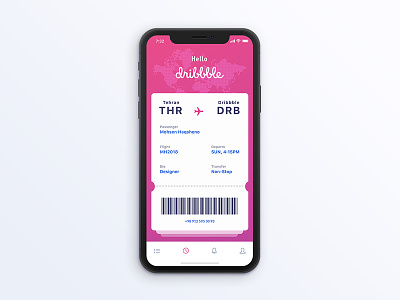 Hello Dribbble! app dribbble hello mobile pink ticket