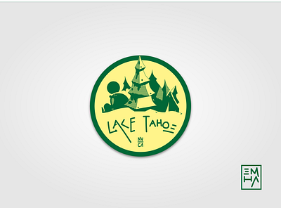 Lake Tahoe Sticker design forest handlettering illustration logo outdoor badge outdoors pine sticker typogaphy