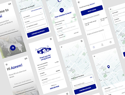 Dhulai - A Car Washing Service app application branding design mobile