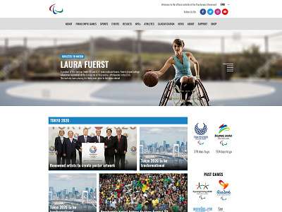 Website concept for the International Paralympic Committee design web