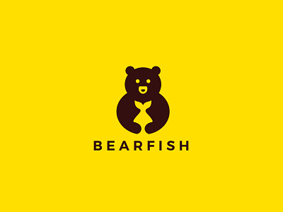 Bear logo design yellow