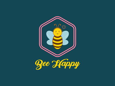 Happy Bee Logo Concept