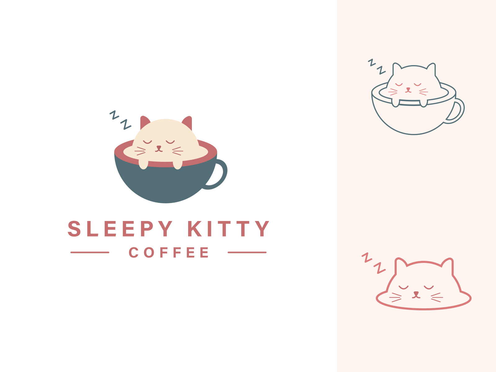 Sleepy Kitty Cafe Logo by Shalaha_Rima on Dribbble