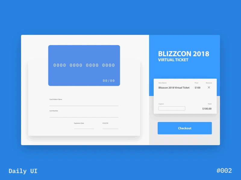 Daily UI #002 - Credit Card Checkout by Matheus Marchesi on Dribbble