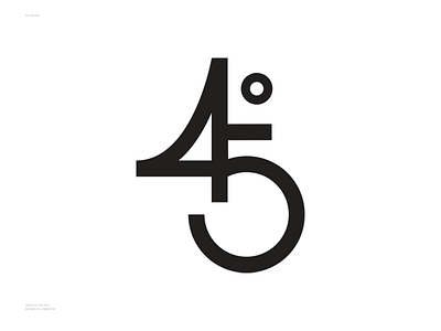 MCMXCIV / 45º 45 black degree form minimal number shape simple type white