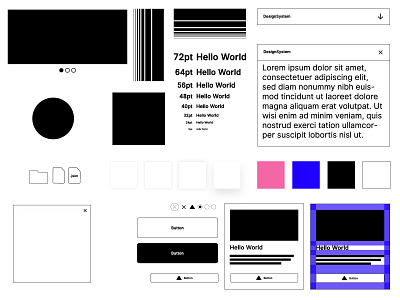 Design System Presentation Components 01 assets black white components design system digital design minimal presentation presentation design presentation layout standards studying