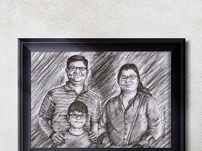 Portrait Family Pencil Sketch-Order work artist drawing finearts painting pencildrawing pencilsketch portrait