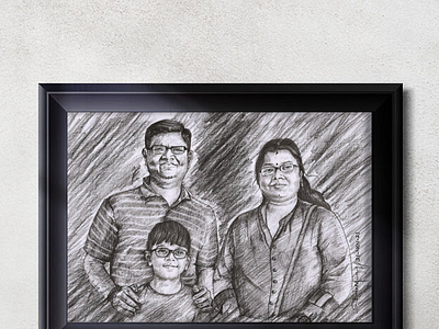 Portrait Family Pencil Sketch-Order work