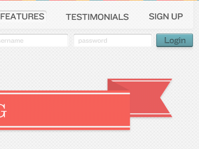 It's a secret. web design ui ribbon login form