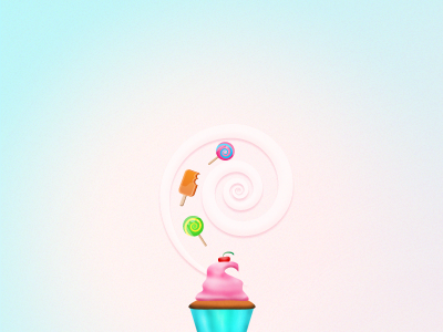 Sweet Cupcake Swirl Of Goodness candy cupcake ice cream lolipop swirl