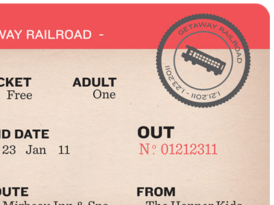 Getaway Railroad railroad ticket vector