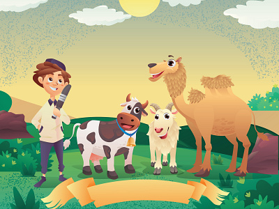 Eid Al Adha Animals Team book cover cartoon character illustration kids illustration vector