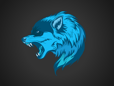 Wolf blue illustration vectorart