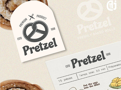 Branding- Pretzel branding design graphic design illustrator logo menucard typography vector