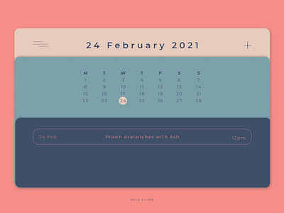 Daily UI 038 - Calendar