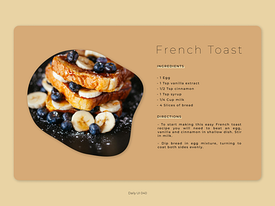 Daily UI 040 - Recipe