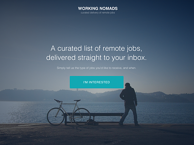 Working Nomads Home Page css3 design form homepage html5 sign up signup ui ux