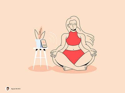 Meditation Ilustration Concept art design drawing dribbble girl healing health illustration meditation vector