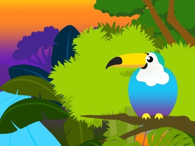 Jungle Bird ananmyrah bird character colorful cute gradient illustration illustration design jungle vector vibrant