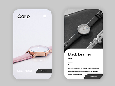 Core - The Minimalist Collection app design mobile app ui design ux design