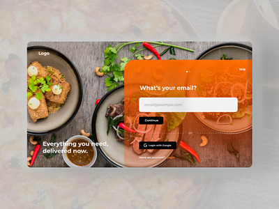 Food Delivery App Concept Design landing page ui design ux design uxui web design