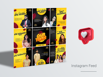 Instagram Feed 3d animated branding collage design feed feed post illustration insta insta feed instagram like media post rotaract rotary social social design social media vector