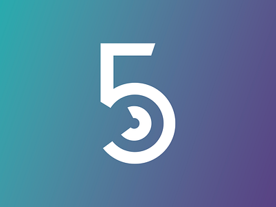 Five by five branding 5by5 blue branding five illustration logo