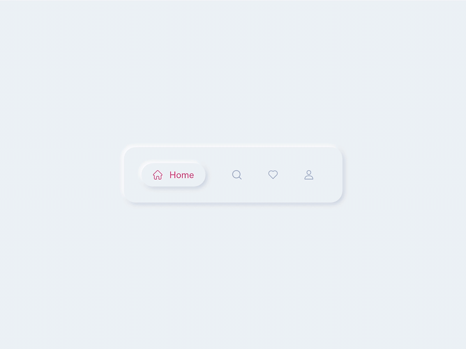 Tab Bar animation bottom bar interaction minimalism mobile nav bar neuromorphic product design soft ui tab tar ui design ux design