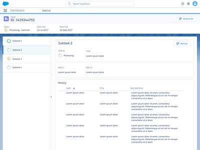 Salesforce Dashboard design ui web