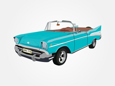 Classic Car 1 classic car illustration teal vector