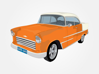 Classic Car 3 classic car illustration orange vector