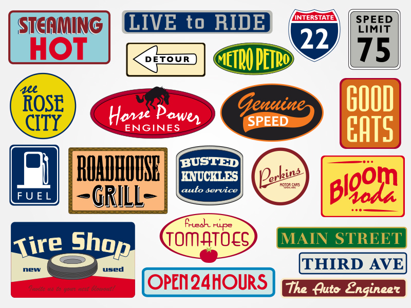 Retro Road Signs by Maria Black on Dribbble