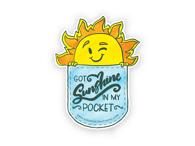 Promotional Sticker blue branding design lettering self promotion sticker sunshine yellow