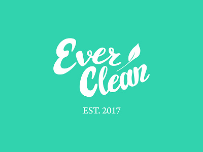 Everclean brand branding design green hand lettering identity leaf lettering logo logos mark mint vector