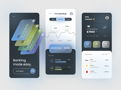 Online Banking App - UI Design app appdesign branding figma financeapp ui uidesign ux