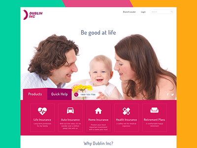 Insurance portal landing page