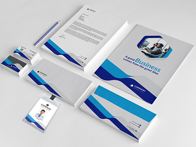 Corporate Branding Identity a4 size abstract identity blue branding branding identity branding stationery branding template business card corporate corporate identity creative custom envelope folder illustrator invoice latest letter letterhead