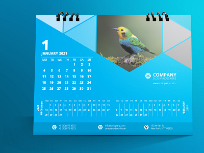 Desk Calendar blue calendar calendar 2021 calender corporate calendar creative calendar date day desk calendar minimal design monday multiple purpose new year