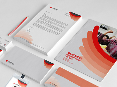 Corporate Branding Identity branding design illustration invoice latest letter letterhead modern orange personal presentation folder stationery stationery design template visual identity