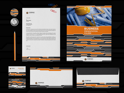 Corporate Branding Identity corporate identity crafty template creative custom envelope folder green illustrator invoice latest letter letterhead modern orange personal presentation folder stationery stationery design template visual identity