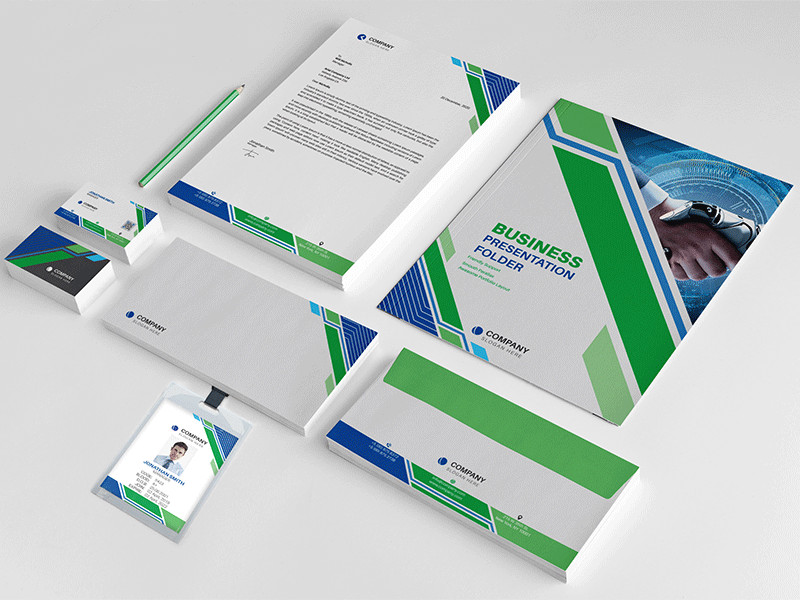 Corporate Identity a4 size abstract identity blue branding branding identity branding stationery branding template business card corporate corporate identity creative custom envelope folder illustrator invoice latest letter letterhead