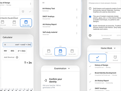 Student App Concept 2 android animation application calculator ui design dribbble dribbble best shot google material design sketchapp student app swipe menu task manager tests uxdesign