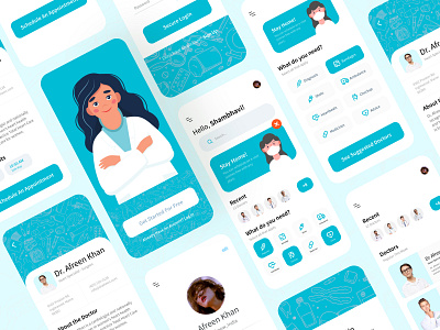 Doctor Appointment App app ui clinic doctor app doctor appointment healthcare hospital medical medicine minimal patient salmanwap ui design