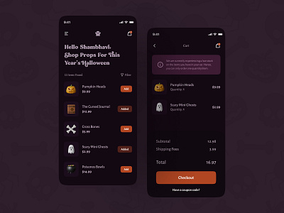 Halloween Props 3d illustrations app design checkout ecommerce halloween horror salmanwap shop spooky ui design