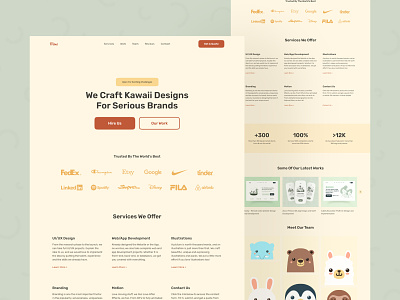 Freebie: Mimi Landing Page calm colorful cute home page kawaii landing page minimal salmanwap ui design
